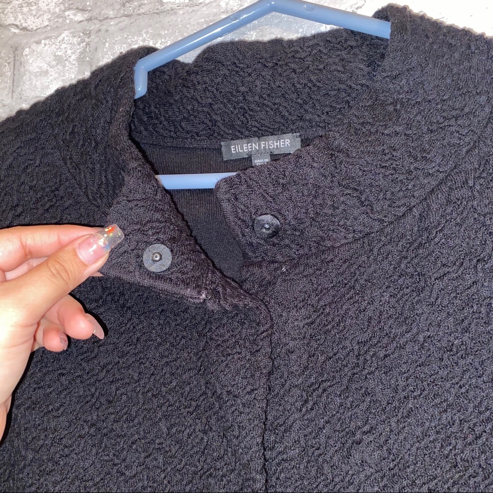 Eileen Fisher Textured Soft Snap Button Jacket Sz… - image 2